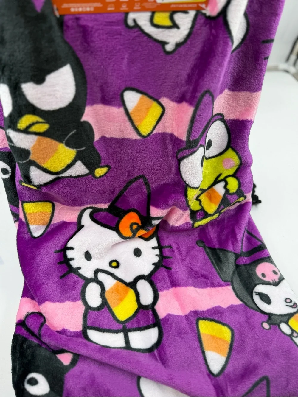hello kitty halloween plush throw blanket 50x70 candy corn new 2026